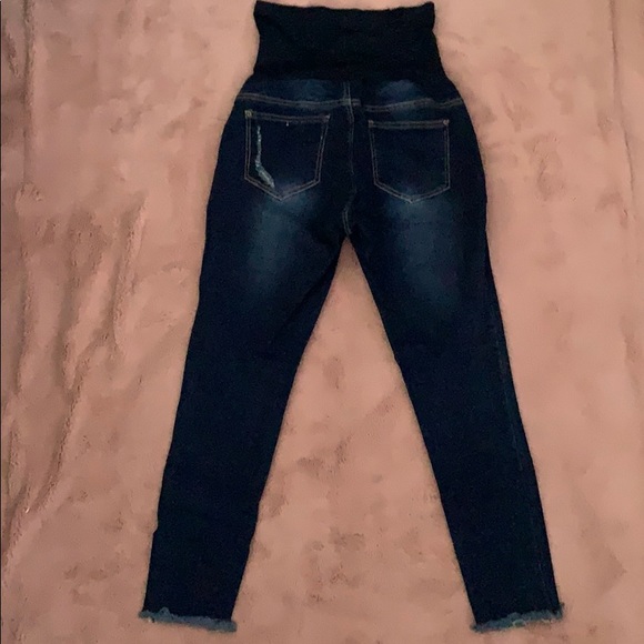 Dark blue maternity jeans - Picture 4 of 6